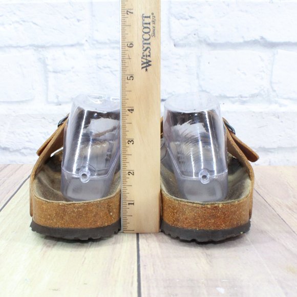 Birkenstock Arizona Oiled Brown Leather Soft Footbed Sandals Size 12 / 45 - Picture 8 of 9